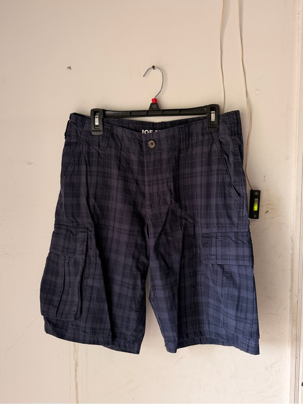 Joe Fresh Navy Plaid Cargo Shorts - Men's